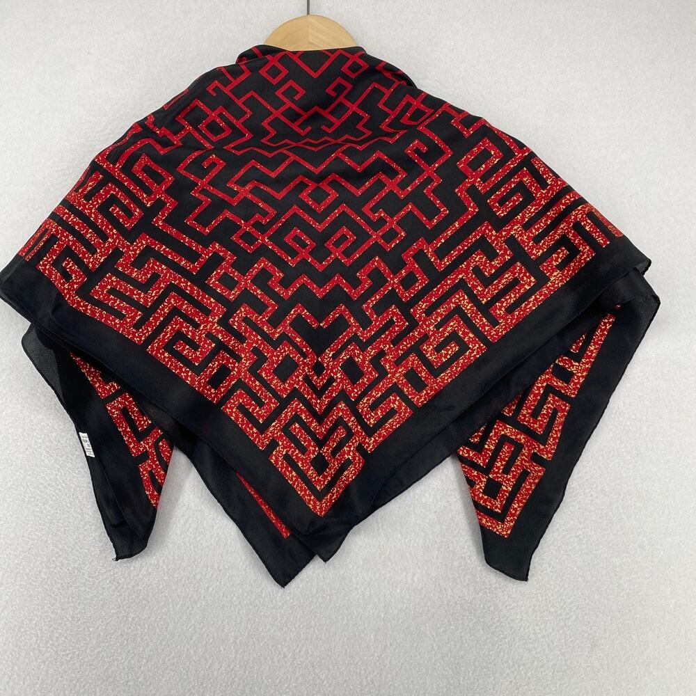 MUSEUM OF FINE ARTS BOSTON Scarf Hilbert Curves Silk Crepe De Chine Square Red